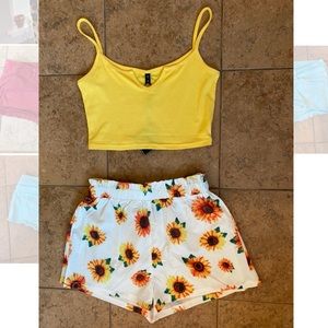 Sunflower outfit shorts and crop top